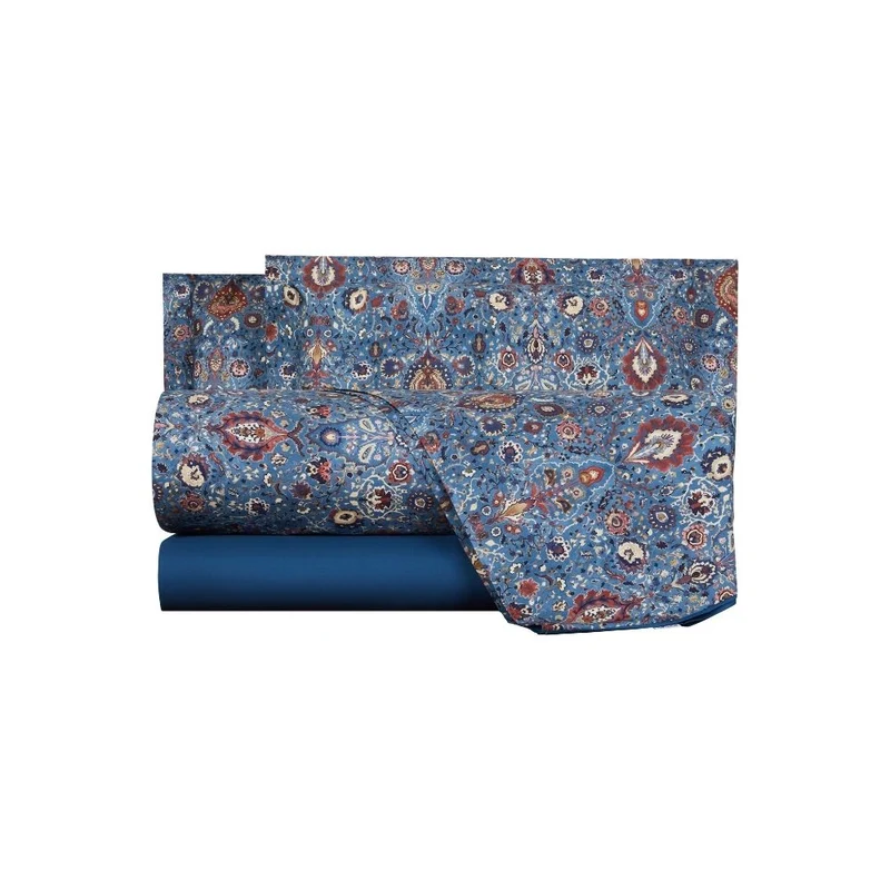 Completo Lenzuola decor paisley Winter Cottage in Percalle