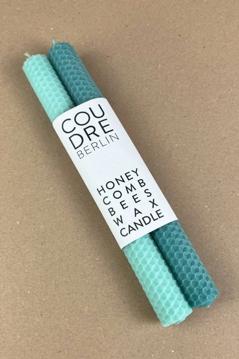 Bougies bâton en cire d’abeille – pistache & vert pierre