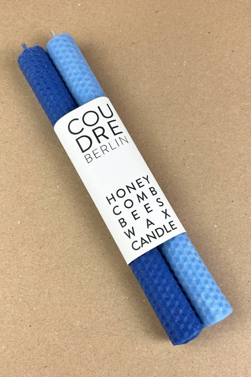 Bougies bâton en cire d’abeille – bleu ciel & océan