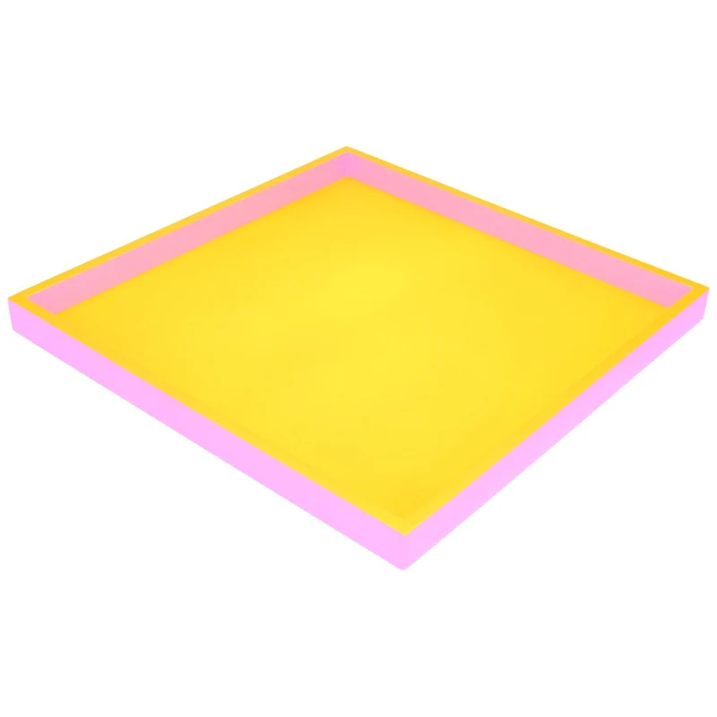 Plateau rectangulaire Neo Spa – jaune et rose
