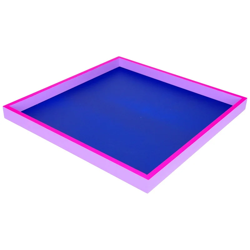 Plateau rectangulaire Neo Spa – bleu et néon violet
