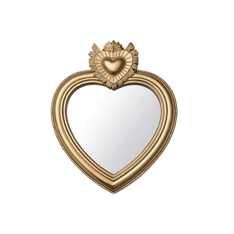 Miroir Ex-voto coeur doré