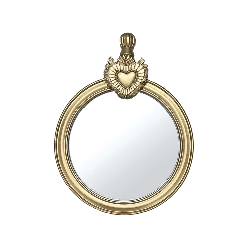 Miroir Ex-voto rond doré