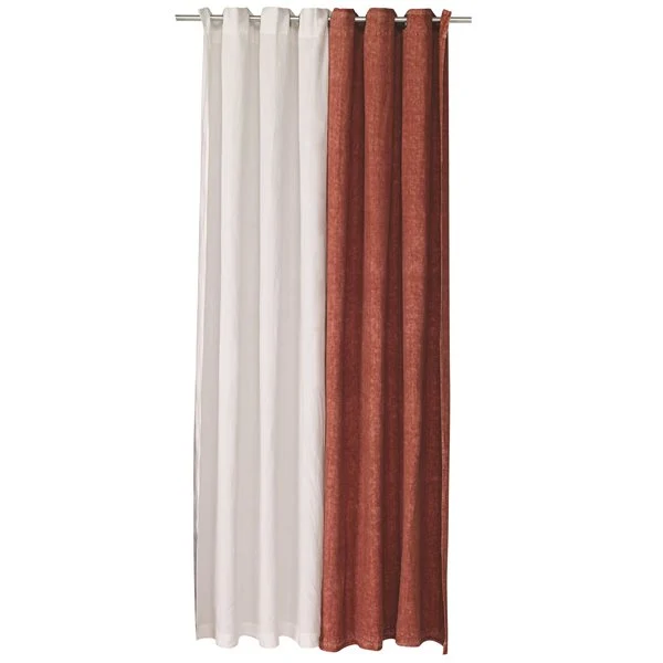 Panneau de rideau LINEN en lin blanc stone wash
