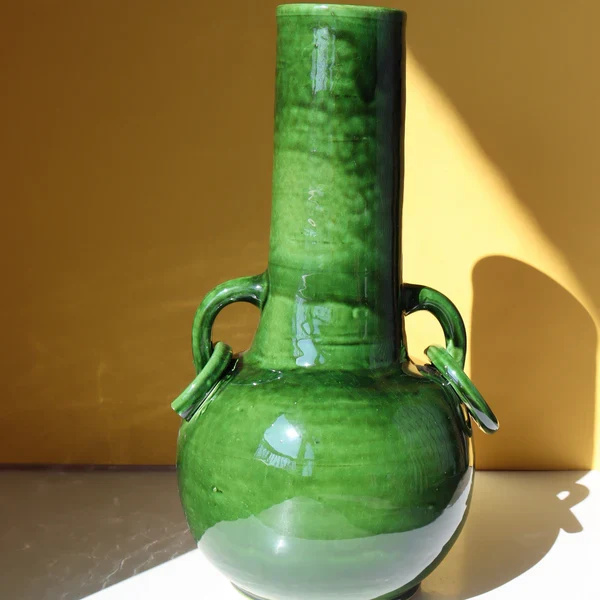 Grand vase à anses - vert