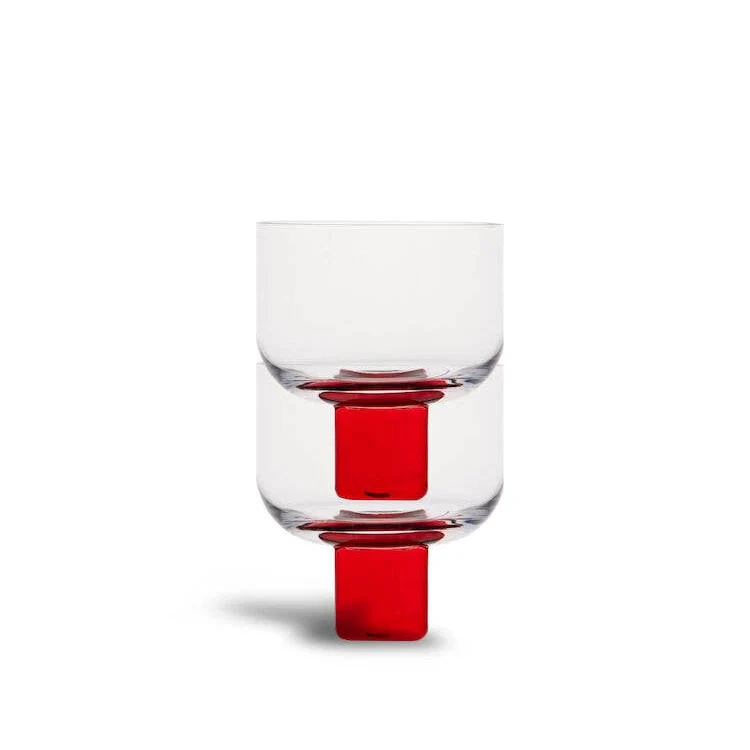 Verres VICTORIA - clair / rouge - lot de 2