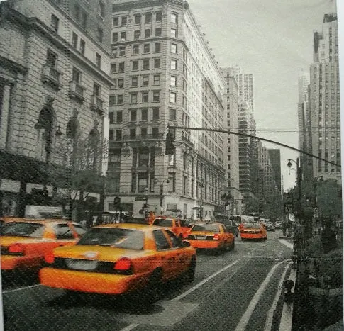 Serviette papier décor Les taxis de New York