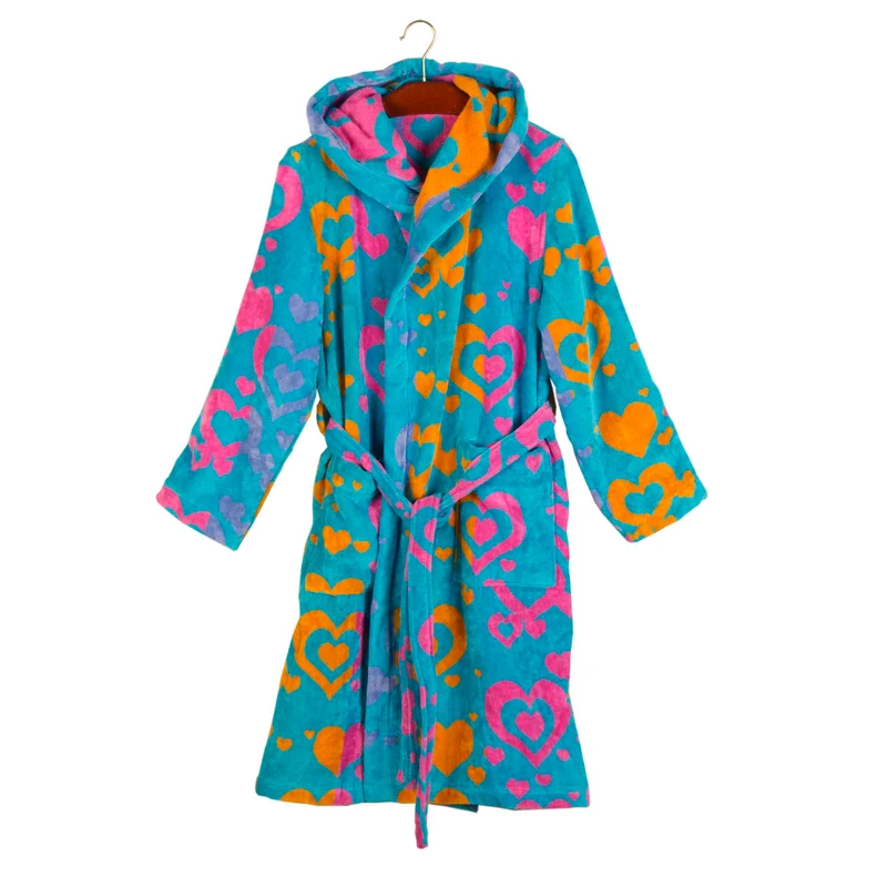 Accappatoio con Cappuccio turqueta Moderno in Cotone 410 gr/mq