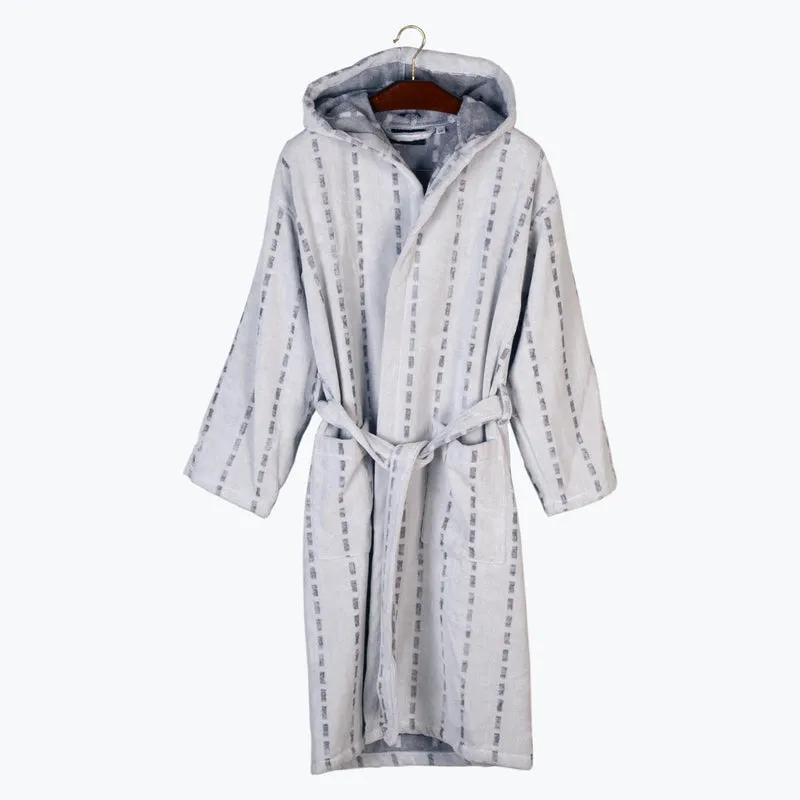 Accappatoio con Cappuccio torino silver Moderno in Spugna 450 gr/mq