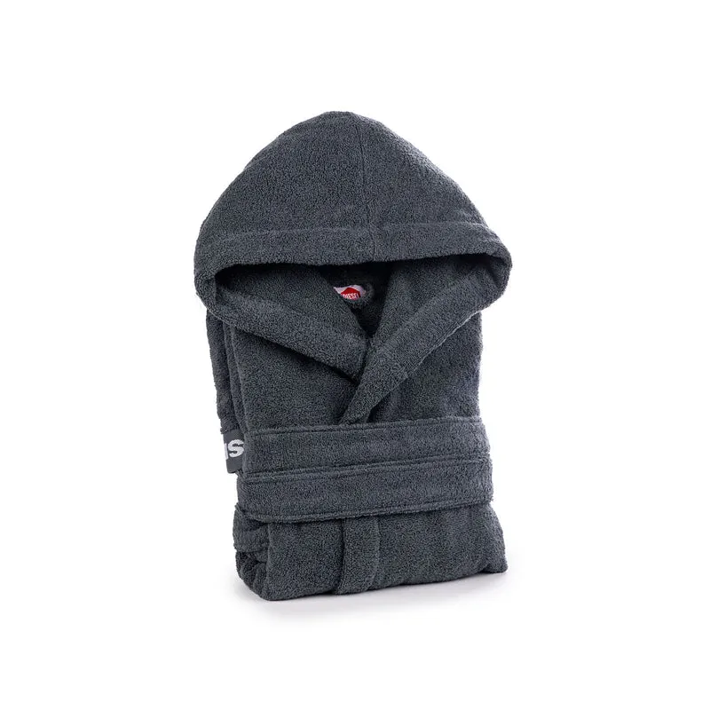 Accappatoio con Cappuccio logo Moderno in Cotone 380 gr/mq