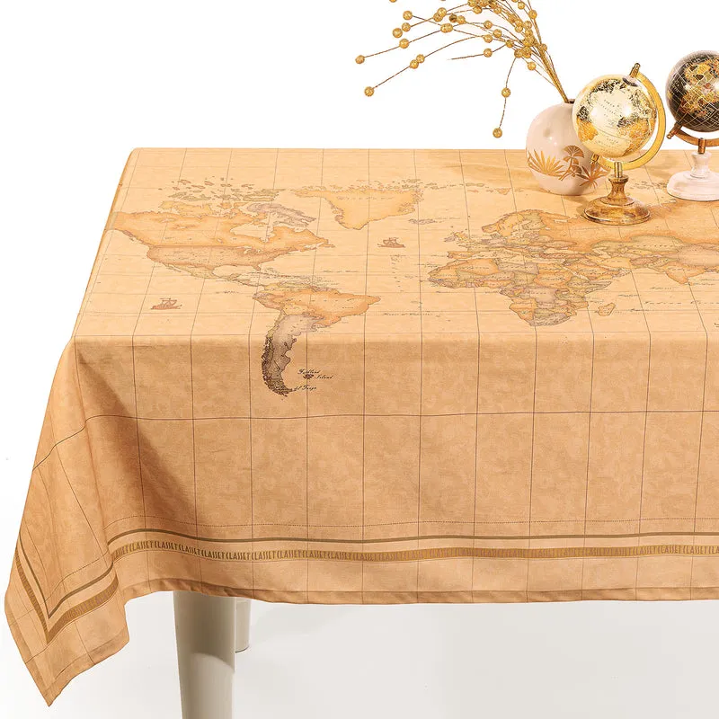 Tovaglia geo classic world in Cotone