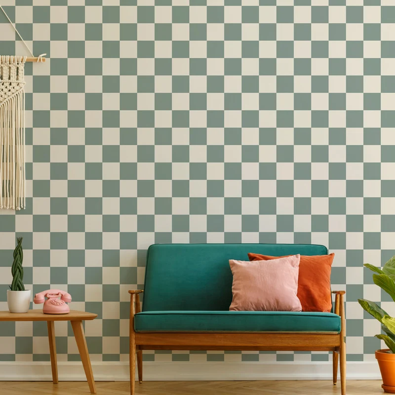 Murale de papier peint autocollant DAMIER