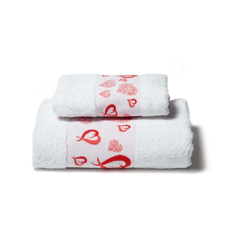 Asciugamano con Ospite cuori Moderno in Cotone 450 gr/mq