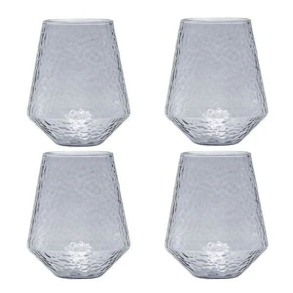 Lot de 4 verres à eau CLAUDE - gris