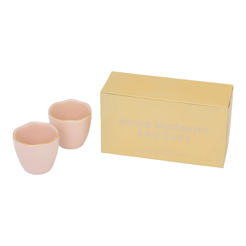 Coquetiers Good Morning – rose à bords doré (lot de 2)