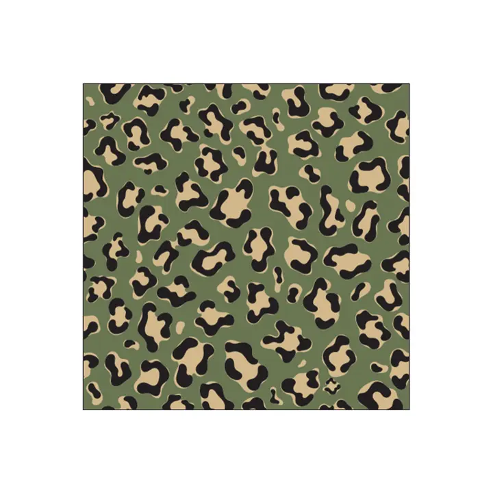 Serviettes en papier motif léopard kaki