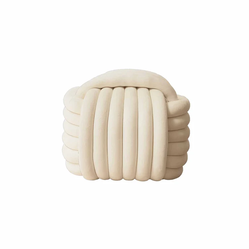 Pouf passementerie - écru