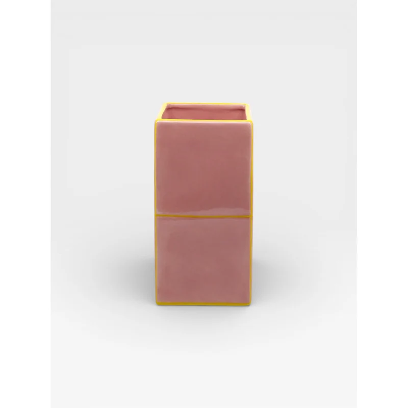 Vase TILE - rose & jaune