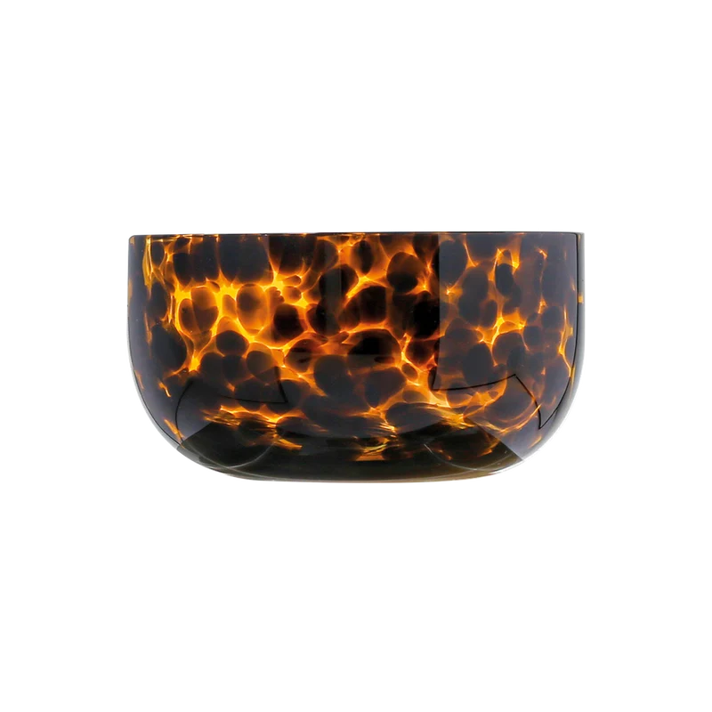 Coupelles en verre moucheté BRUN - Lot de 2