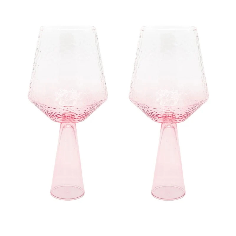 Lot de 2 verres à vin CLAUDE - rose