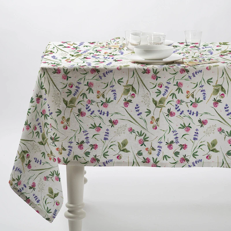 Tovaglia da cucina in Misto lino Lavanda Caleffi Floreale