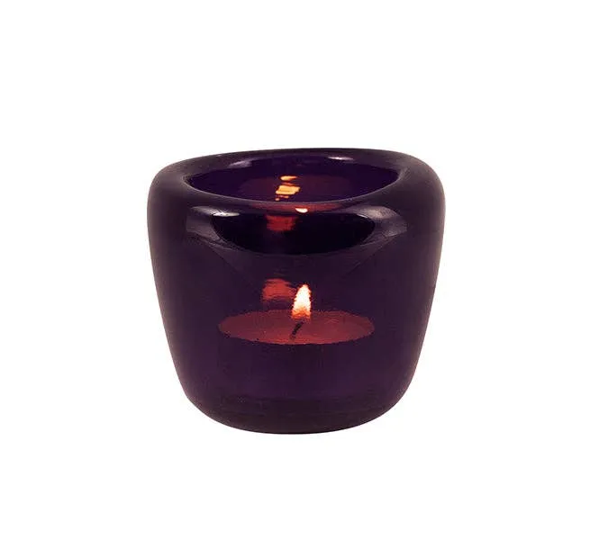 Photophore en verre soufflé – Violet profond