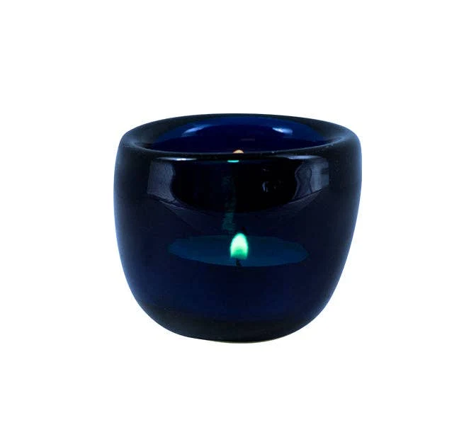 Photophore en verre soufflé – Bleu nuit