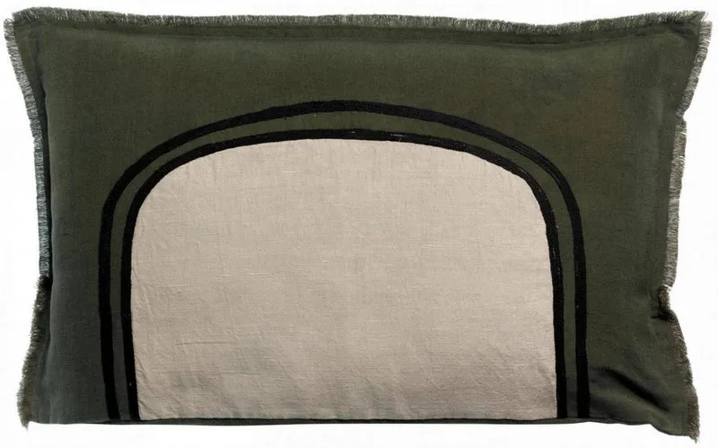 Coussin bicolore LALY - olive