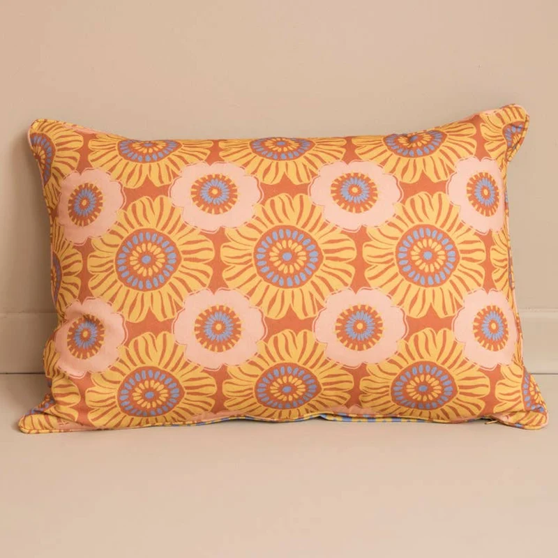 Coussin floral POP orange - 40x60