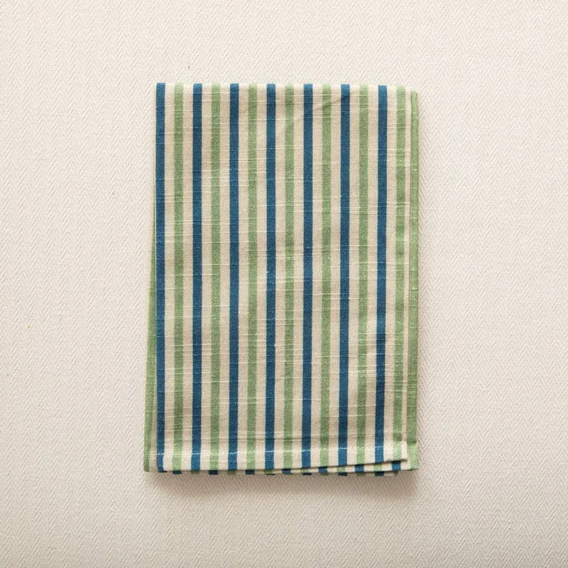 Lot de 2 serviettes à rayures bleues