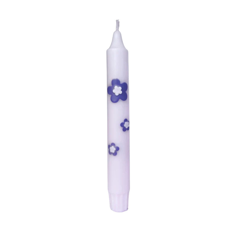 Bougie - Fleur rétro lilas