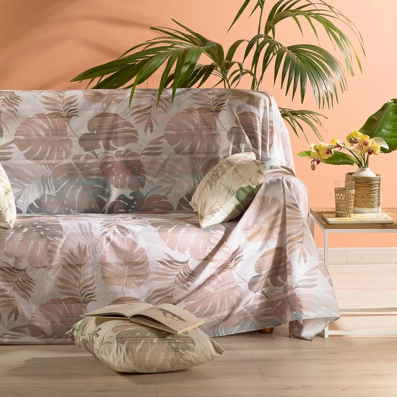 Telo arredo Copridivano Grandecor in Cotone Tropical Caleffi Moderno