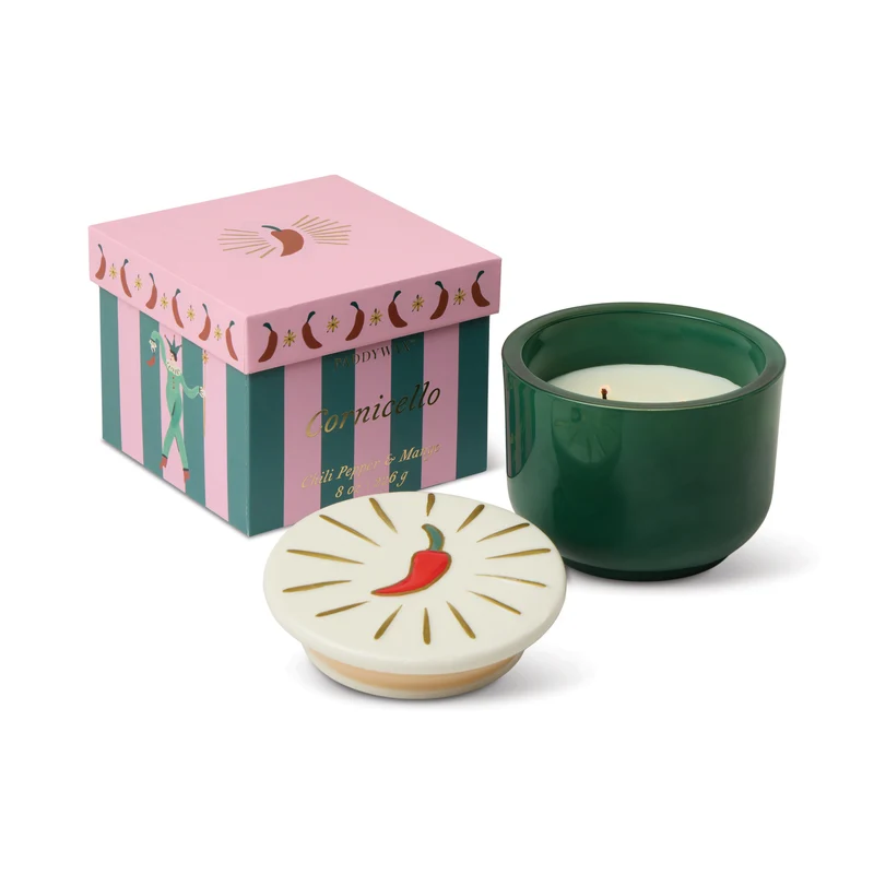 Bougie CHARMED - verre vert / PIMENT