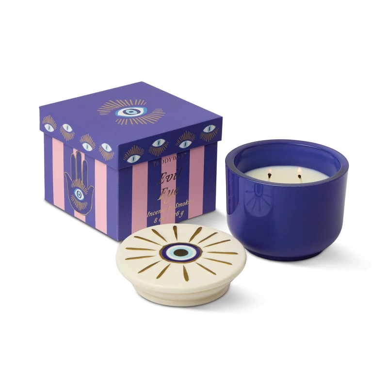 Bougie CHARMED - verre bleu / OEIL