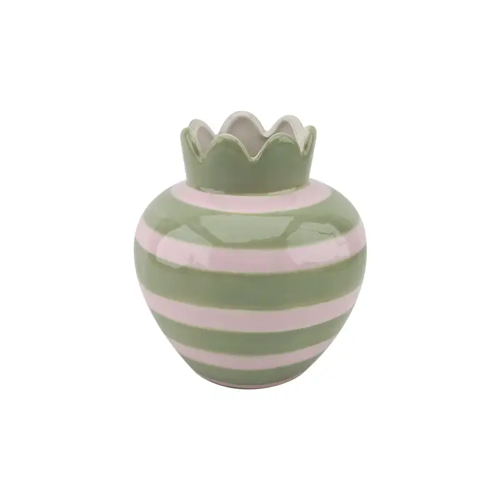 Vase ondulé à rayures