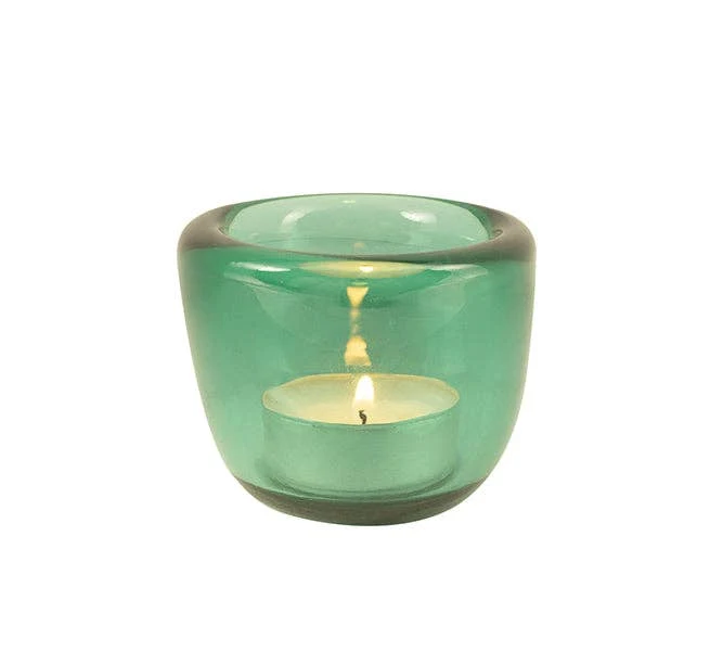 Photophore en verre soufflé – Turquoise