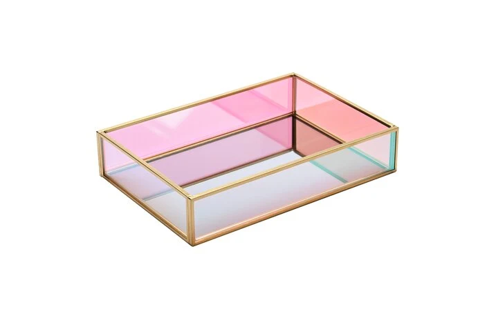 Boite en verre irisé
