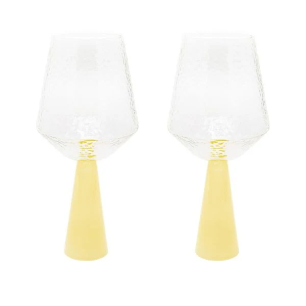 Lot de 2 verres à vin CLAUDE - clair / topaze opaque