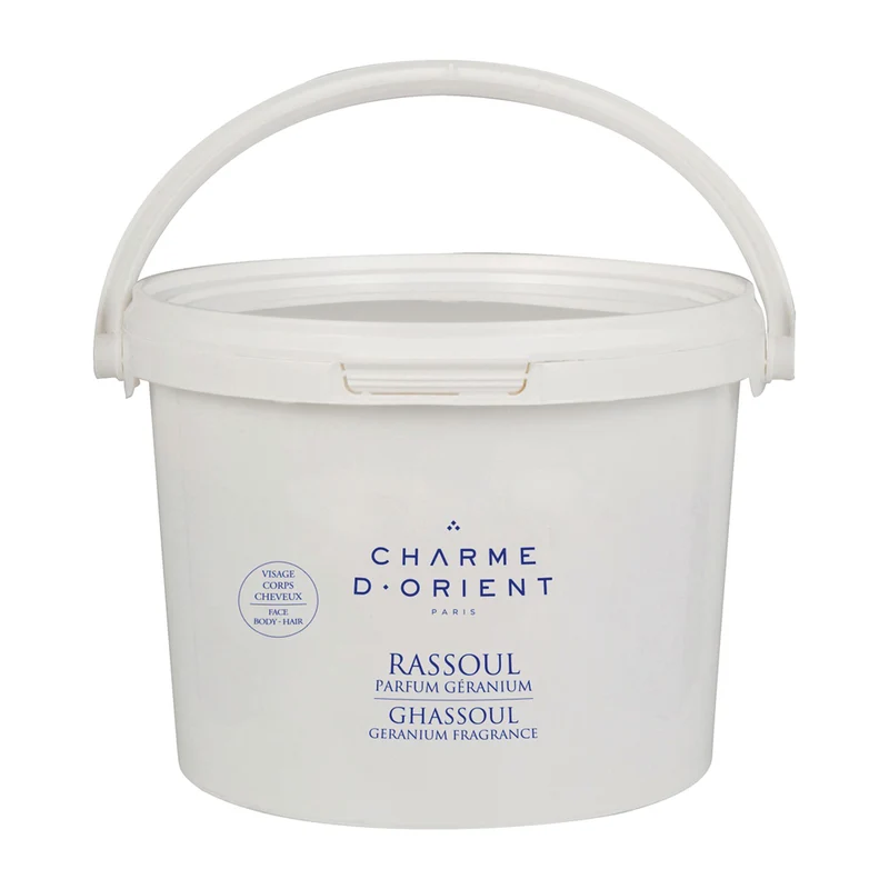 Rhassoul en poudre parfum géranium pour enveloppement