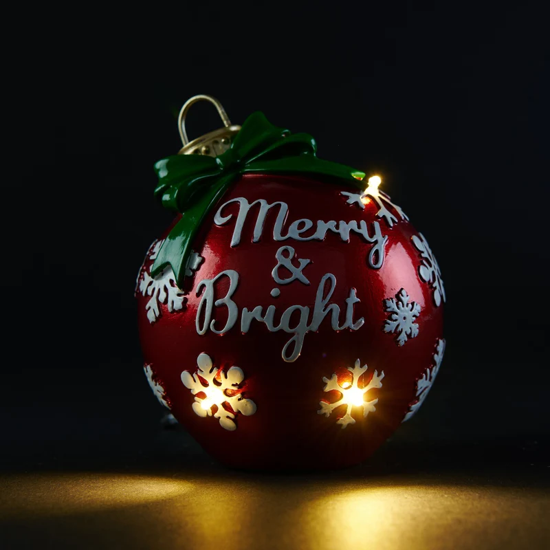Light-Up Ball Ornament, 5-in.