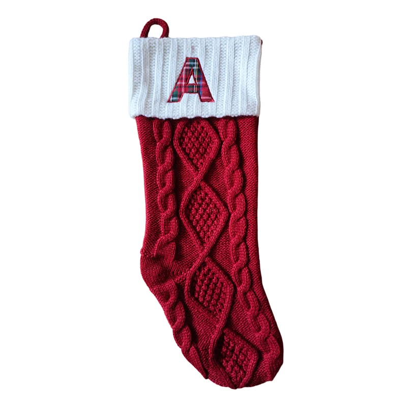 HomeStyles Monogram Stocking, Red, 20-in.