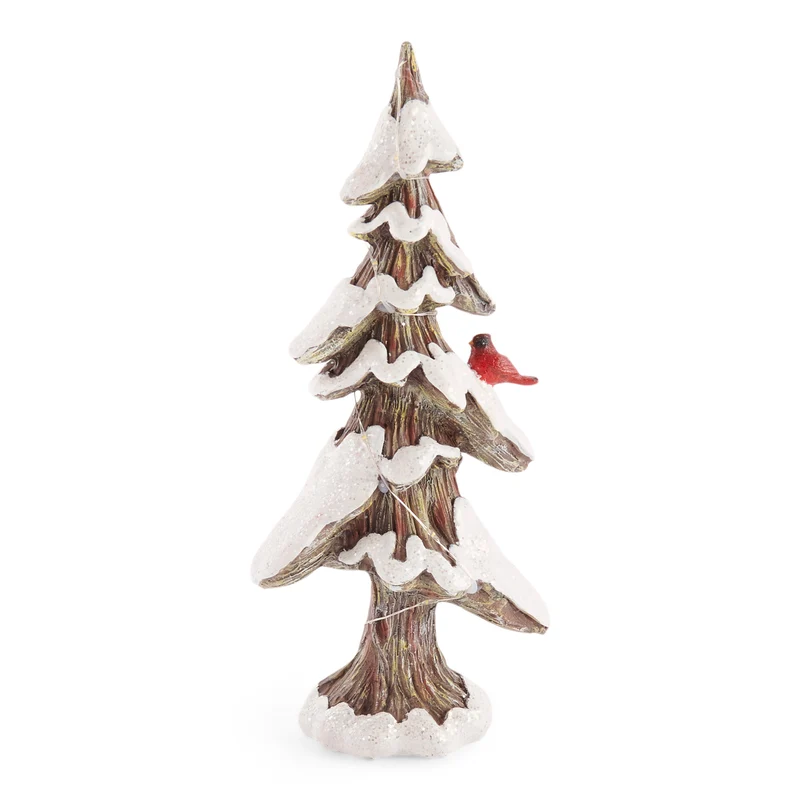 LED Tree With Cardinals, 5-in x 3-in x 12-in.