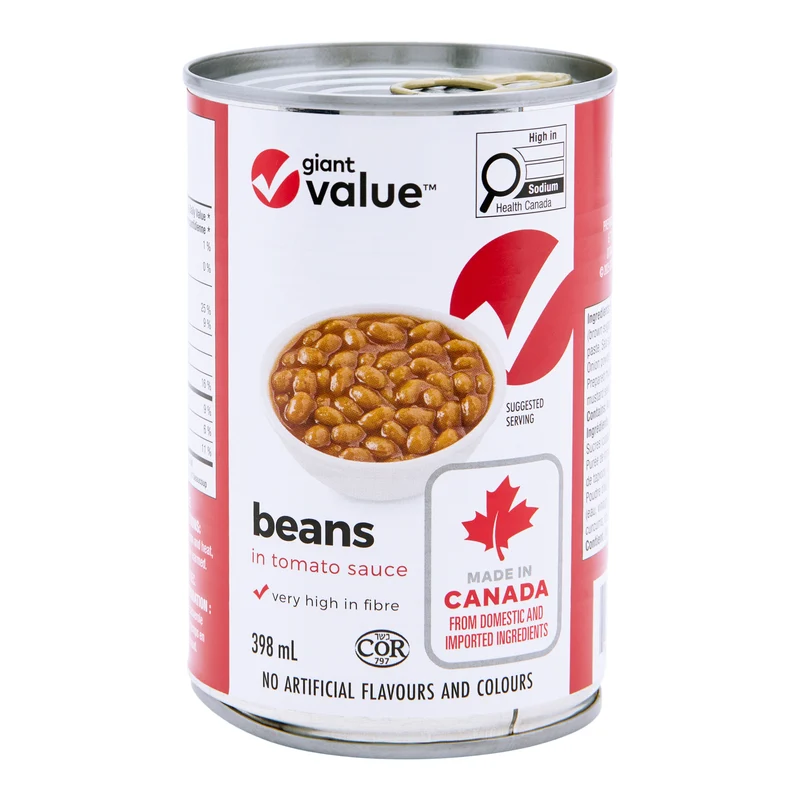Giant Value Baked Beans in Tomato Sauce, 398 ml