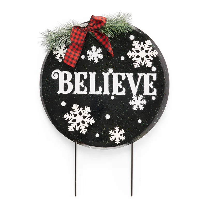 Holiday Stake Sign, English, 19.5-in.