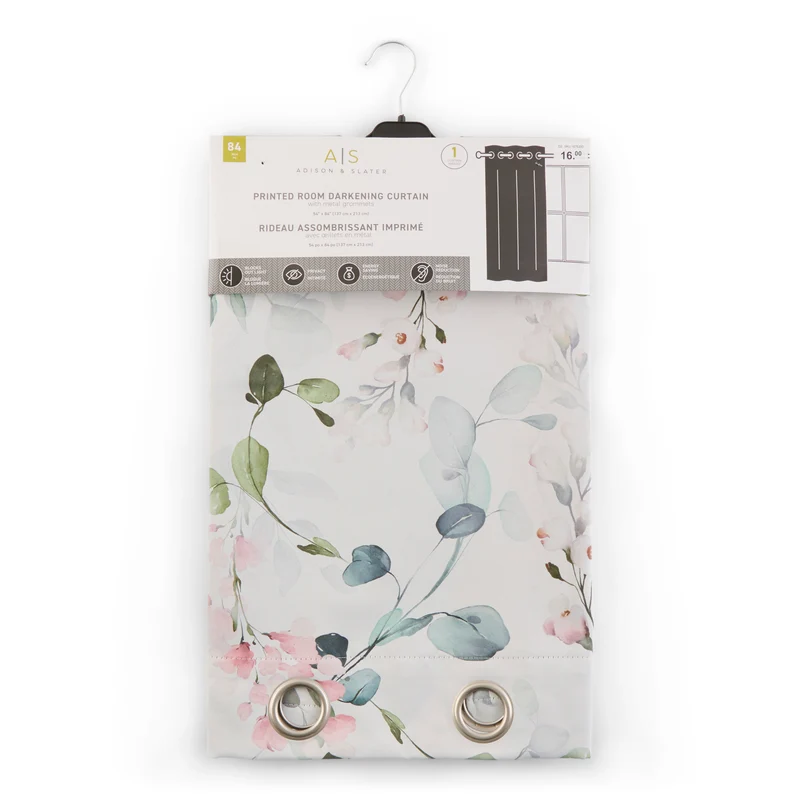 Printed Room Darkening Curtain, 54-in x 84-in.