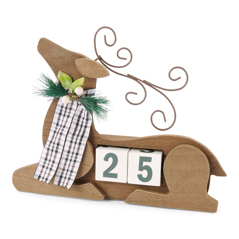 HomeStyles Holiday Deer Countdown Calendar, 10.5 in x 1.7 in x 8.2 in.