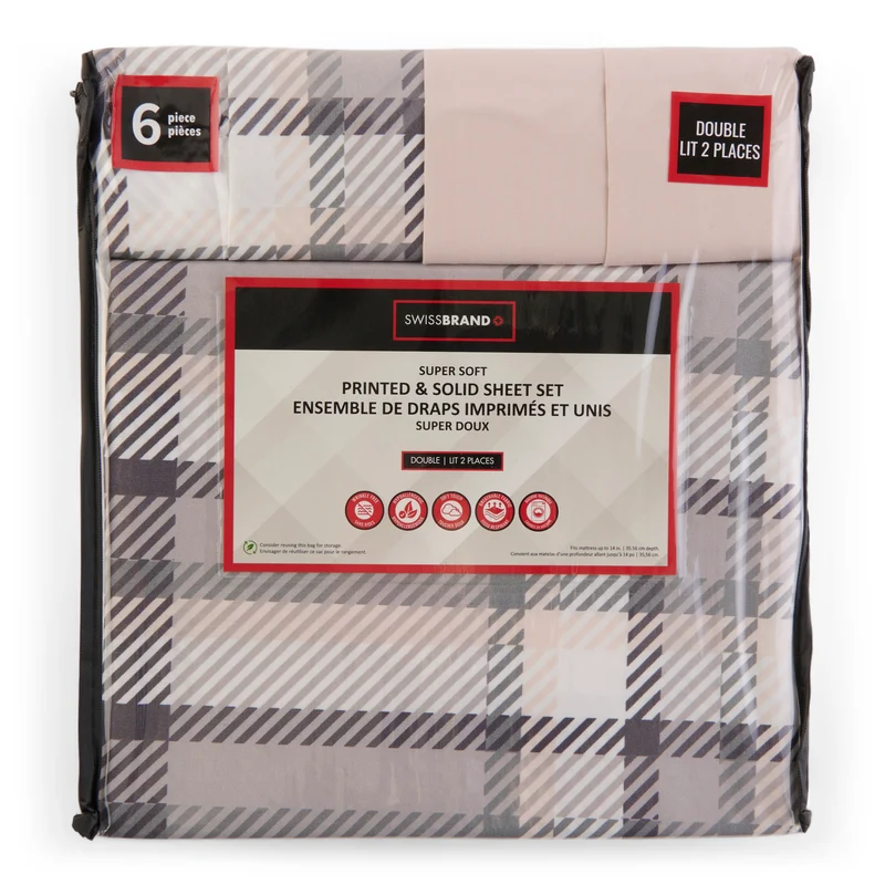 SWISSBRAND Sheet Set, Double, 6 Piece