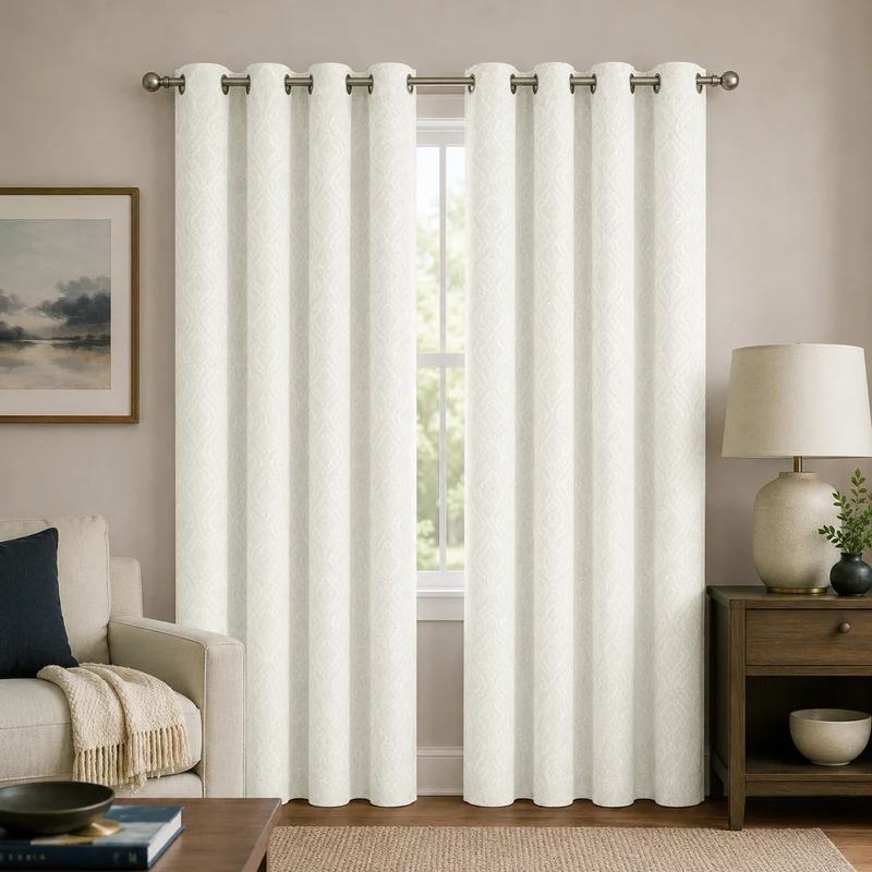 Foulard Jacquard Foam-Back Curtains, Assorted, 54-in x 84-in.