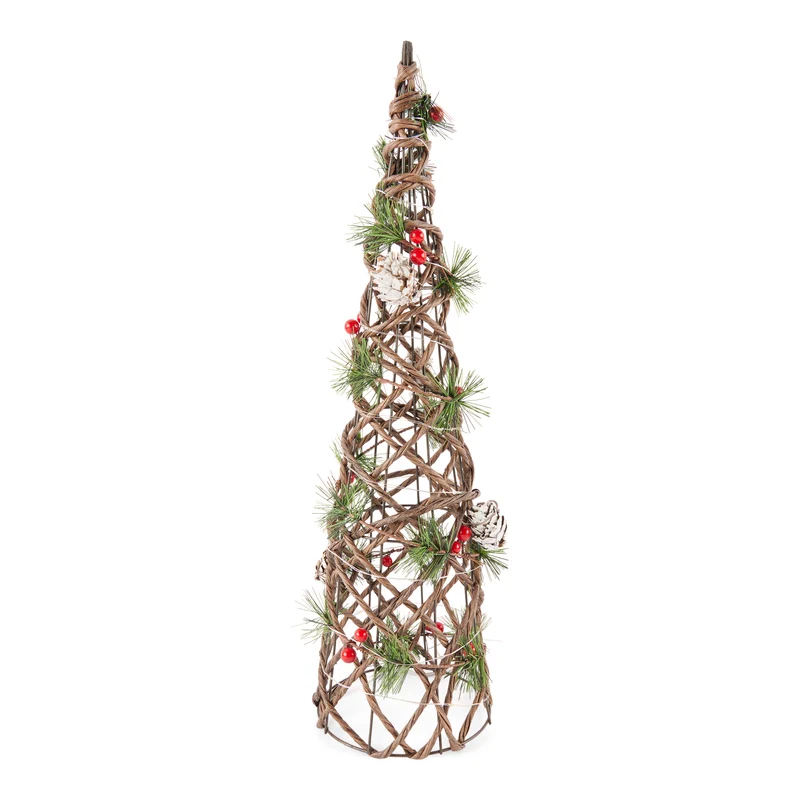 Pinecone Rattan Tree, 19.5-in.