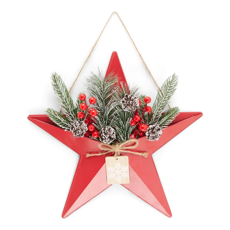 Metal Star Décor, 14-in x 1.6-in x 13.4-in.